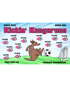 Kickin' Kangaroos Soccer 9oz Fabric Team Banner DIY Live Designer