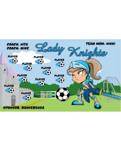 Lady Knights Soccer 13oz Vinyl Team Banner DIY Live Designer
