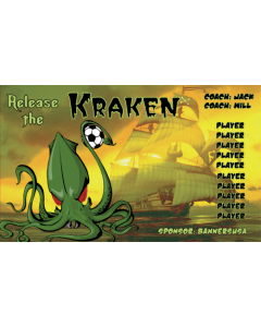 Release The Kraken Soccer 9oz Fabric Team Banner DIY Live Designer