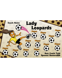 Lady Leopards Soccer 9oz Fabric Team Banner DIY Live Designer