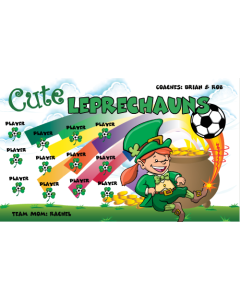 Cute Leprechauns Soccer 9oz Fabric Team Banner DIY Live Designer