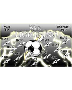 White Lightning Soccer 9oz Fabric Team Banner DIY Live Designer