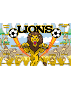 Lions Soccer 9oz Fabric Team Banner DIY Live Designer