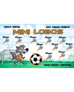 Mini Lobos Soccer 9oz Fabric Team Banner DIY Live Designer