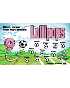 Lollipops Soccer 9oz Fabric Team Banner DIY Live Designer