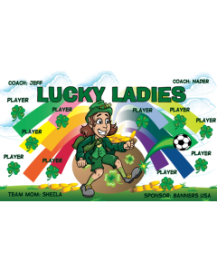 Lucky Ladies Soccer 9oz Fabric Team Banner DIY Live Designer