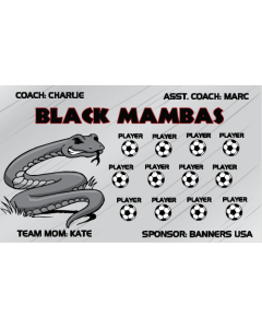 Black Mambas Soccer 13oz Vinyl Team Banner DIY Live Designer