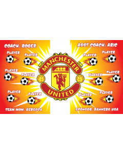Manchester United Soccer 9oz Fabric Team Banner DIY Live Designer