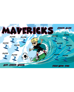 Mavericks Soccer 9oz Fabric Team Banner DIY Live Designer