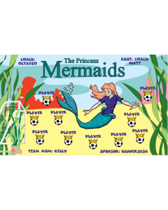 Princess Mermaids Soccer 13oz Vinyl Team Banner DIY Live Designer