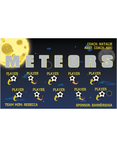Meteors Soccer 9oz Fabric Team Banner DIY Live Designer