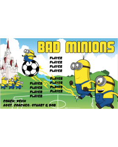 Bad Minions Soccer 9oz Fabric Team Banner DIY Live Designer
