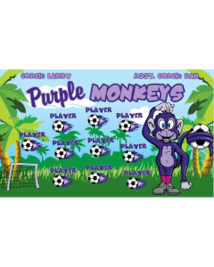Purple Monkeys Soccer 9oz Fabric Team Banner DIY Live Designer