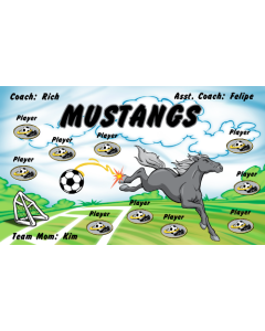 Mustangs Soccer 9oz Fabric Team Banner DIY Live Designer
