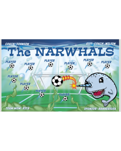 Narwhals Soccer 13oz Vinyl Team Banner DIY Live Designer