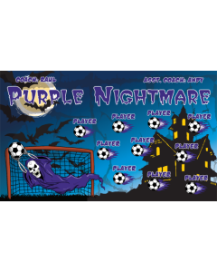 Purple Nightmare Soccer 9oz Fabric Team Banner DIY Live Designer
