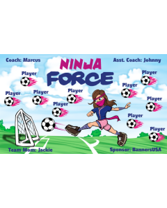 Ninja Force Soccer 9oz Fabric Team Banner DIY Live Designer