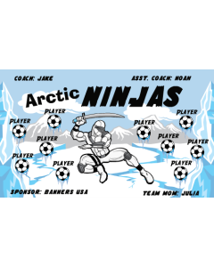 Arctic Ninjas Soccer 9oz Fabric Team Banner DIY Live Designer