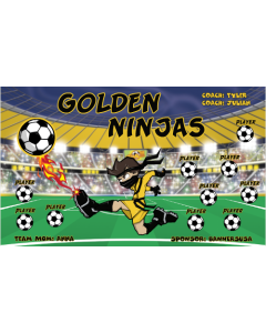Golden Ninjas Soccer 9oz Fabric Team Banner DIY Live Designer