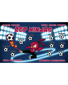 Red Ninjas Soccer 9oz Fabric Team Banner DIY Live Designer