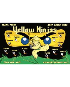 Yellow Ninjas Soccer 9oz Fabric Team Banner DIY Live Designer