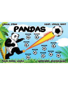 Pandas Soccer 13oz Vinyl Team Banner DIY Live Designer