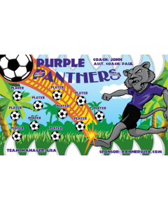 Purple Panthers Soccer 9oz Fabric Team Banner DIY Live Designer