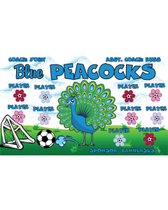 Blue Peacocks Soccer 9oz Fabric Team Banner DIY Live Designer