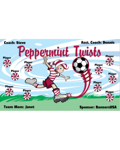 Peppermint Twists Soccer 13oz Vinyl Team Banner DIY Live Designer