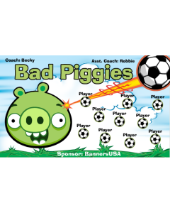 Bad Piggies Soccer Vinyl Team Banner Live Designer