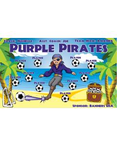 Purple Pirates Soccer 13oz Vinyl Team Banner DIY Live Designer