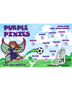 Purple Pixies Soccer 13oz Vinyl Team Banner DIY Live Designer