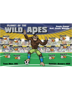 Planet of the Wild Apes Soccer 13oz Vinyl Team Banner DIY Live Designer