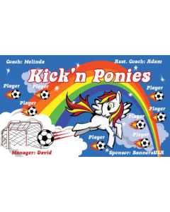 Kick'n Ponies Soccer 13oz Vinyl Team Banner DIY Live Designer