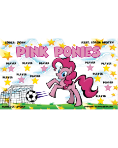Pink Ponies Soccer 9oz Fabric Team Banner DIY Live Designer