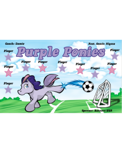 Purple Ponies Soccer 9oz Fabric Team Banner DIY Live Designer