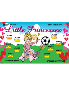 Little Princesses Soccer 9oz Fabric Team Banner DIY Live Designer