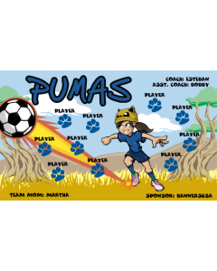 Pumas Soccer 9oz Fabric Team Banner DIY Live Designer