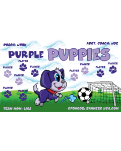 Purple Puppies Soccer 13oz Vinyl Team Banner DIY Live Designer