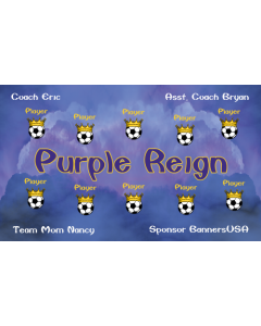 Purple Reign Soccer 9oz Fabric Team Banner DIY Live Designer