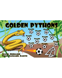 Golden Pythons Soccer 9oz Fabric Team Banner DIY Live Designer