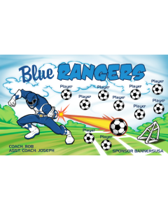Blue Rangers Soccer 9oz Fabric Team Banner DIY Live Designer