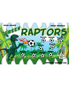 Green Raptors Soccer 13oz Vinyl Team Banner DIY Live Designer
