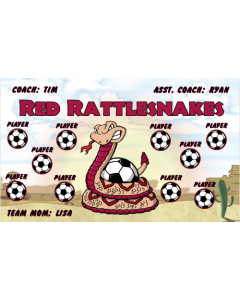 Red Rattlesnakes Soccer 9oz Fabric Team Banner DIY Live Designer