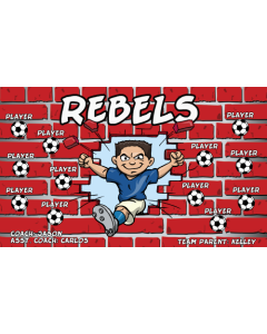 Rebels Soccer 9oz Fabric Team Banner DIY Live Designer
