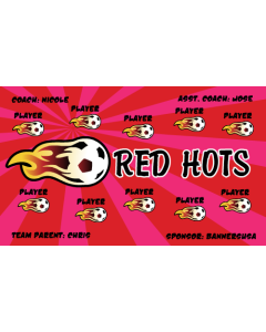 Red Hots Soccer 9oz Fabric Team Banner DIY Live Designer