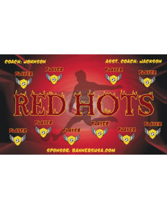 Red Hots Soccer 9oz Fabric Team Banner DIY Live Designer