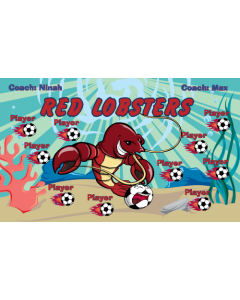 Red Lobsters Soccer 9oz Fabric Team Banner DIY Live Designer