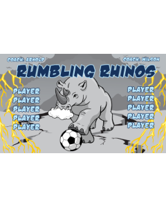 Rumbling Rhinos Soccer 9oz Fabric Team Banner DIY Live Designer