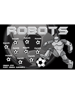 Robots Soccer 9oz Fabric Team Banner DIY Live Designer